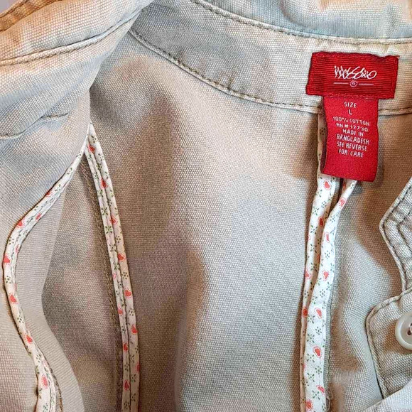 Mossimo Women's Jean Jacket Beige Waist Length Buttons Pockets  L - Picture 7 of 7